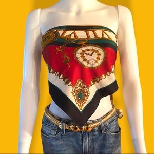 Vintage 90s Bandana Square Scarf Top - One Size